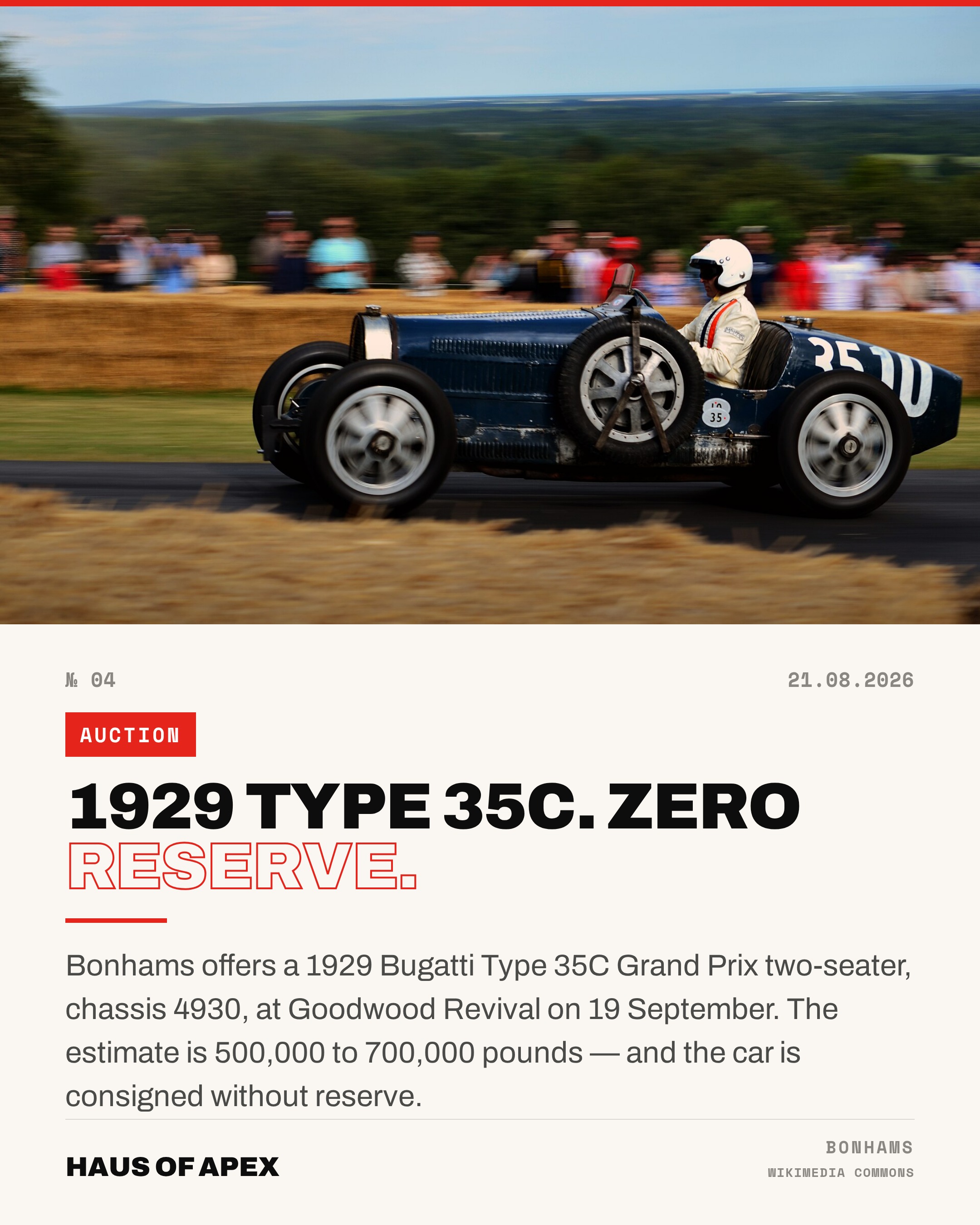 1929 Type 35C. Zero Reserve.